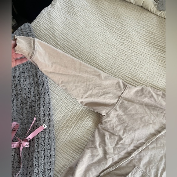 Aerie half zip oversized Henley hoodie tan color size XS pullover - Picture 6 of 6